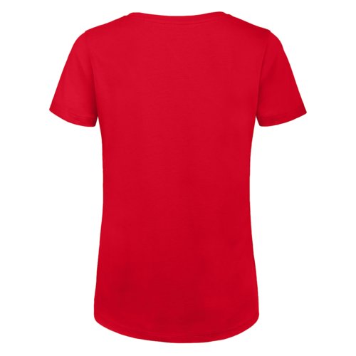 Rd T-shirt i ekologisk bomull med korta rmar och rund hals.