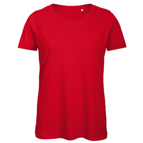 Rd dam-t-shirt i ekologisk bomull med korta rmar.