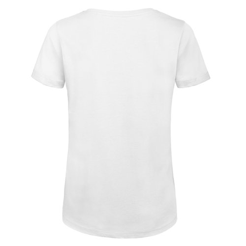 Vit dam-T-shirt i ekologisk bomull med korta rmar.