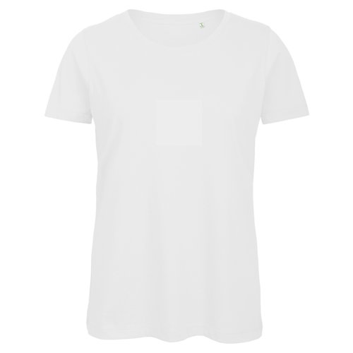 Vit dam T-shirt i ekologisk bomull med korta rmar.