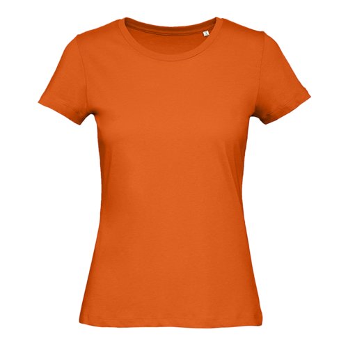Orange dam t-shirt i ekologisk bomull med korta rmar.