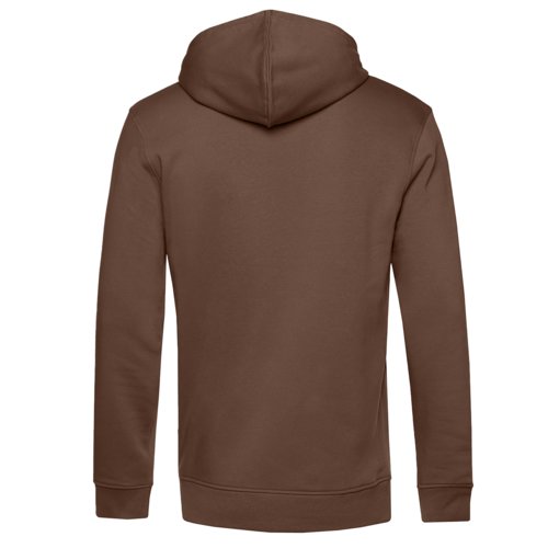 Brun bomullsblandning hoodie med huva och dragsko.