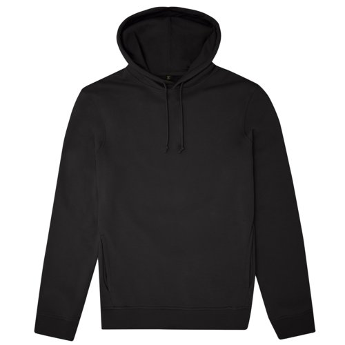 Svart bomullsblandning hoodie med huva och dragsko.