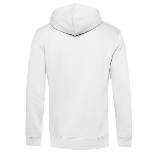 Vit bomullsblandning hoodie med huva.