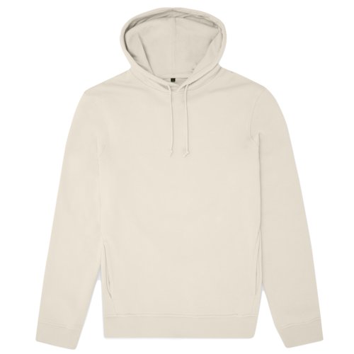 Beige bomullsblandad huvtrja fr mn med huva.