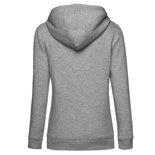 Grmelerad bomulls-polyester hoodie fr dam med huva.