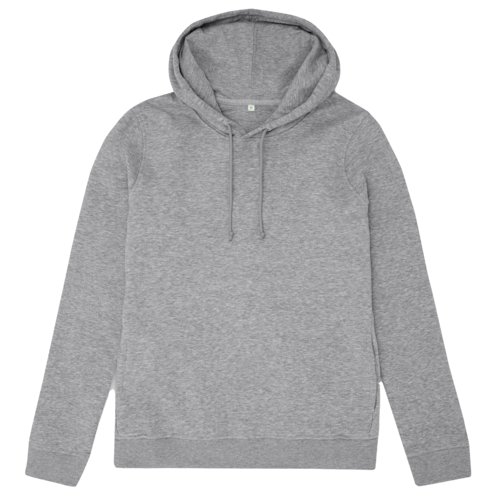 Grmelerad hoodie i bomull och polyester med huva och dragsko.