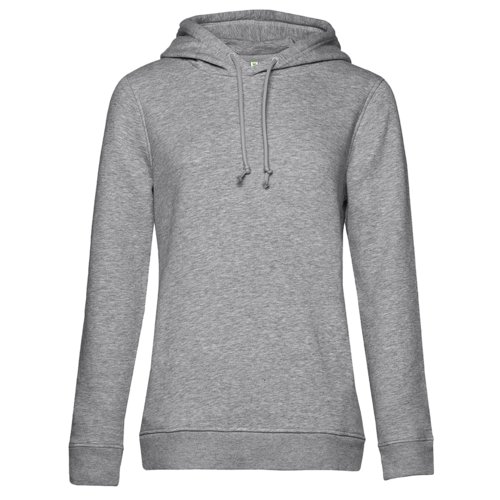 Gr bomullsblandad hoodie med huva och dragsko.