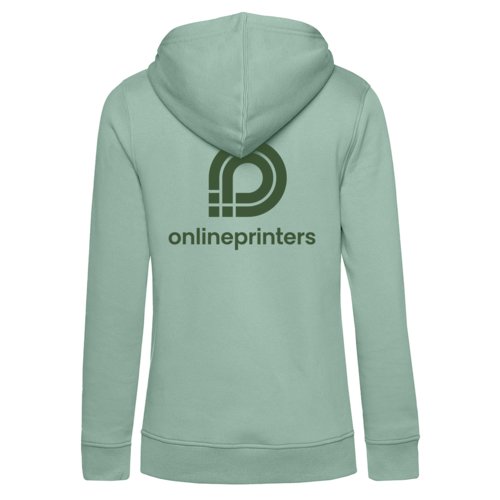 Mintgrn bomull-polyester huvtrja fr damer med huva.