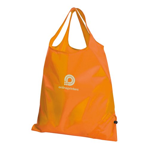 Orange transformerande vska i lttviktsmaterial med dragsko.