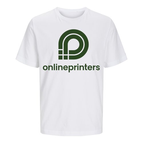Vit ekologisk bomulls t-shirt med klassiskt snitt, unisex.