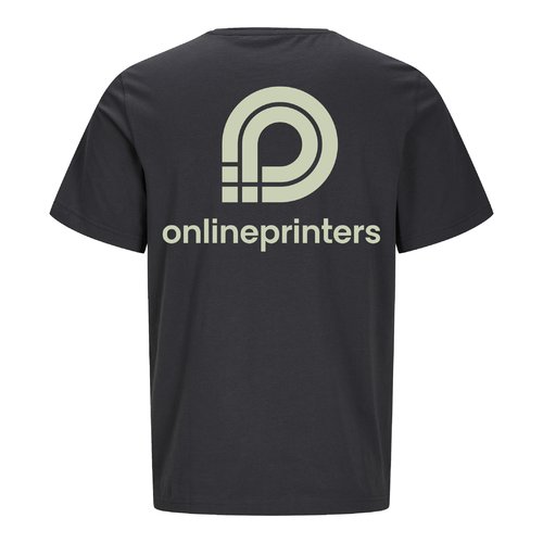 Antracitfrgad T-shirt i ekologisk bomull med unisex-passform.