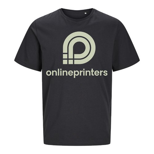 Antracitfrgad unisex T-shirt i ekologisk bomull med korta rmar.