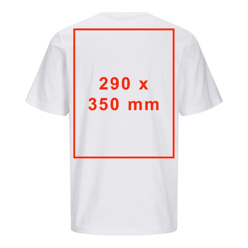 Vit T-shirt i bomull med korta ärmar och rund halsringning, unisexmodell.
