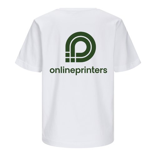 Vit ekologisk bomulls-T-shirt fr damer med korta rmar.
