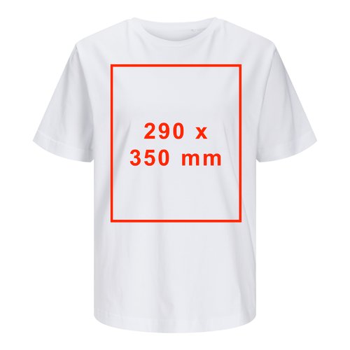 Vit bomulls-T-shirt för damer med korta ärmar.