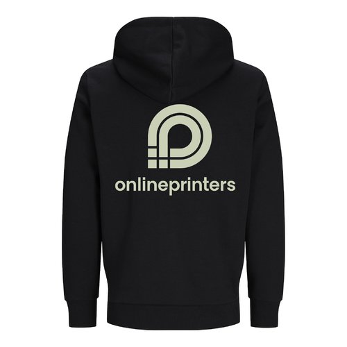 Svart huvtrja i ekologisk bomull och tervunnen polyester.