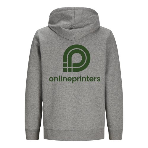 Grmelerad sweatshirtjacka av bomull och tervunnen polyester med huva.