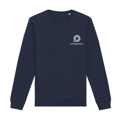 Marinbl� sweatshirt i ekologisk bomull-polyesterblandning med unisex-passform.