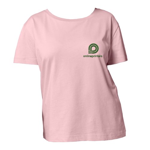 Rosa bomulls-T-shirt f�r damer med korta �rmar.