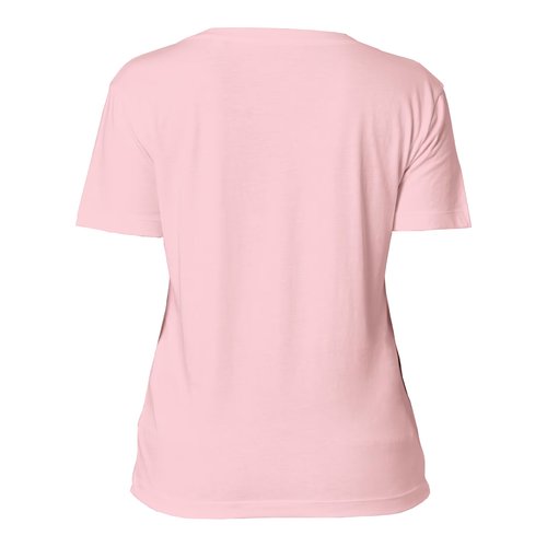 Rosa bomulls-T-shirt f�r damer med korta �rmar.
