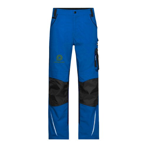 Bl arbetsbyxor i polyester-bomullsblandning med fickor.