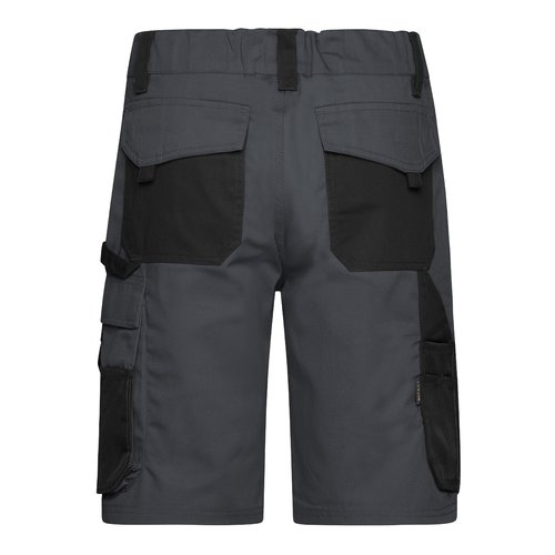 Mrkgr/svarta shorts i polyester-bomull med flera fickor.