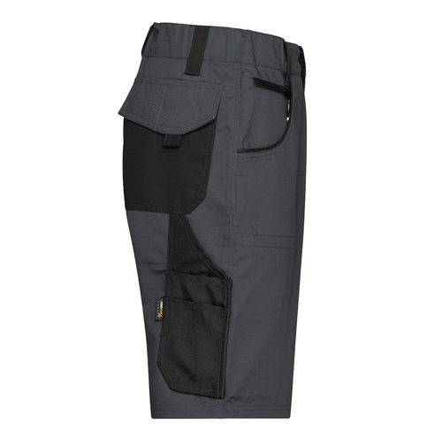 Mrkgr/svarta shorts i polyester-bomull med flera fickor.