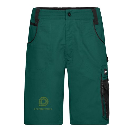 Grna arbetsshorts i slitstarkt material med flera fickor.