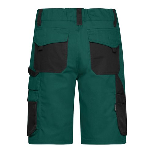 Mrkgrna/svarta shorts i polyester och bomull med flera fickor.