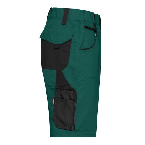 Mrkgrna/svarta shorts i polyester-bomull med flera fickor.