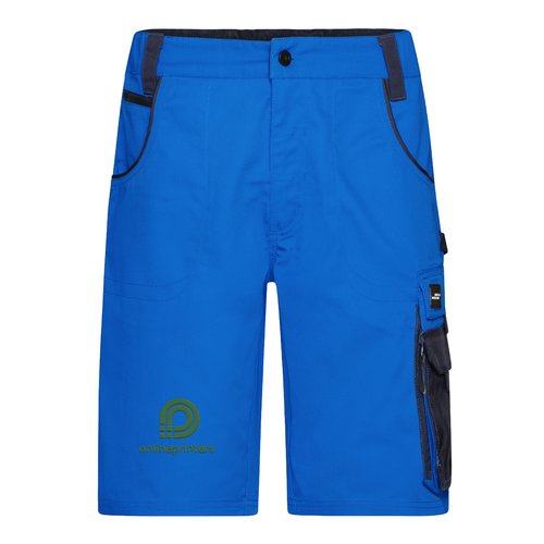 Bl arbetsshorts i polyester-bomullsblandning med fickor.