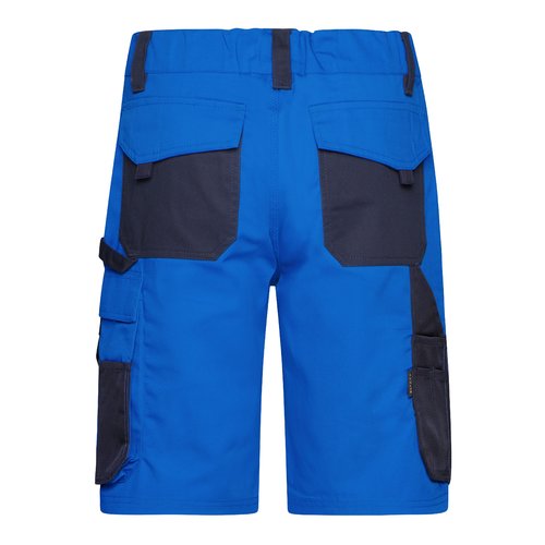 Bl arbetsshorts i polyester-bomullsblandning med flera fickor.
