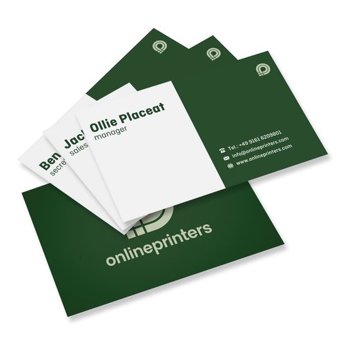 Visitkort i papper, tryckbara p bda sidor.