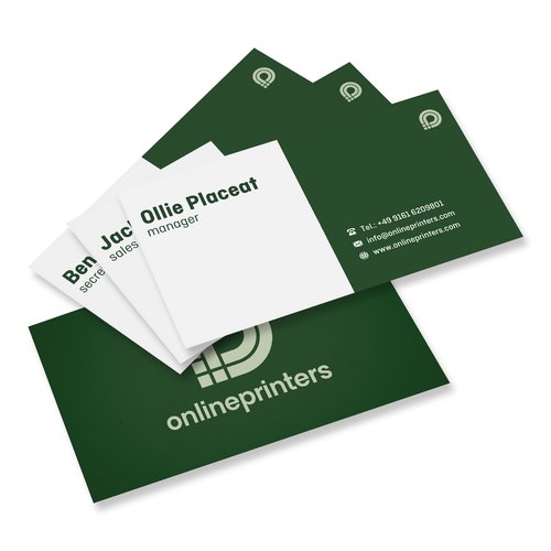 Visitkort i papper, tryckbara p bda sidor.