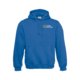 Kungsbl bomulls-polyester hoodie fr mn med knguruficka.
