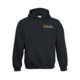 Svart sweatshirt med huva och knguruficka.