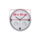 Silverfrgad vggklocka med integrerad termometer och hygrometer.