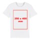 Vit tyg-T-shirt med korta rmar och rund hals.