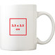 Vit keramisk mugg med handtag.