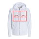 Vit sweatshirtjacka i tyg med huva, dragkedja och unisex-modell.