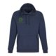 Marinbl� bomullsblandning hoodie med huva och k�nguruficka.