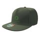 Gr�n snapback-keps i tyg med platt sk�rm och justerbar st�ngning.