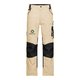 Beige/svarta arbetsbyxor i polyester-bomullsblandning med fickor.