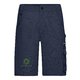 Marinbl shorts i polyester-bomullsblandning med flera fickor.