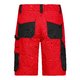 Rda och svarta arbetsshorts av polyester-bomullsblandning med flera fickor.