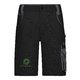 Svart-gr arbetsshorts i polyester-bomullsblandning med flera fickor.