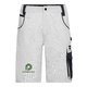 Vit-gr arbetsshorts i polyester-bomullsblandning med flera fickor.