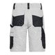 Vit-gr arbetsshorts i polyester-bomullsblandning med flera fickor.