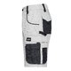 Vit/gr arbetsshorts i polyester-bomullsblandning med flera fickor.